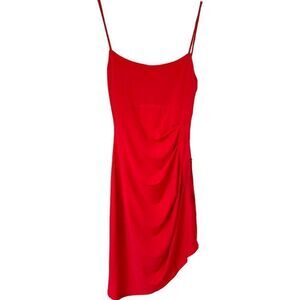 CITY STUDIO Women Red Asymmetrical Tie Back Dress Small Sabrina Carpenter Tour
